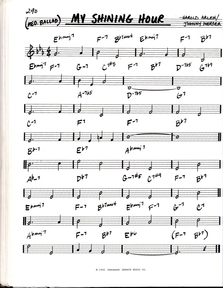 Lead sheet for the jazz standard 
